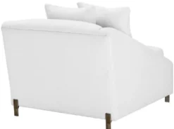 Casa Padrino Luxus Sessel Weiß / Messingfarben 88 x 94 x H. 73 cm - Wohnzimmer Sessel mit 2 Kissen - Luxus Möbel