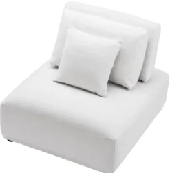 Casa Padrino Luxus Sessel Weiß / Schwarz 93 x 109 x H. 83 cm - Wohnzimmer Sessel mit Rückenlehne und 2 Kissen - Wohnzimmer Möbel