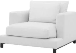 Casa Padrino Luxus Sessel Weiß / Schwarz 110 x 110 x H. 64 cm - Edler Wohnzimmer Sessel mit Kissen - Luxus Möbel - Luxus Qualität
