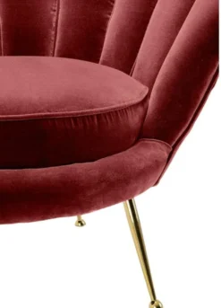 Casa Padrino Luxus Sessel Weinrot / Messing 96,5 x 79 x H. 78 cm - Designer Hotel Möbel