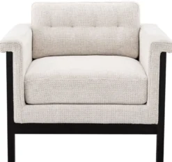 Casa Padrino Luxus Sessel Weiß / Schwarz 79,5 x 80,5 x H. 72,5 cm - Wohnzimmer Sessel - Hotel Sessel - Luxus Möbel