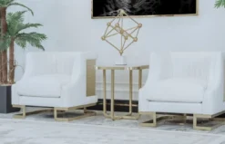 Casa Padrino Luxus Sessel Weiß / Gold 80 x 87 x H. 77 cm - Wohnzimmer Sessel - Hotel Sessel - Wohnzimmer Möbel - Hotel Möbel - Luxus Möbel - Luxus Einrichtung