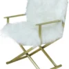 Casa Padrino Luxus Sessel Weiß / Gold 64 x 65 x H. 85 cm - Wohnzimmer Sessel - Hotel Sessel - Wohnzimmer Möbel - Hotel Möbel - Luxus Möbel - Luxus Einrichtung
