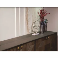 Casa Padrino Luxus Sideboard mit 4 Türen Braun / Messing 210 cm - Luxus Möbel
