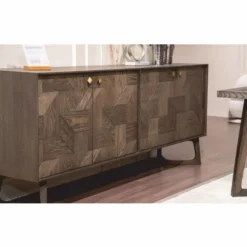 Casa Padrino Luxus Sideboard mit 4 Türen Braun / Messing 210 cm - Luxus Möbel