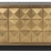 Casa Padrino Luxus Sideboard Gold / Schwarz 180 x 45 x H. 77 cm - Massivholz Schrank mit 3 Türen - Wohnzimmer Möbel - Esszimmer Möbel - Luxus Möbel - Luxus Einrichtung