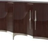 Casa Padrino Luxus Sideboard Dunkelbraun / Silber 220 x 50 x H. 90 cm - Edler Wohnzimmer Schrank mit 4 Türen - Luxus Möbel