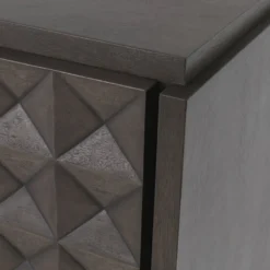 Casa Padrino Luxus Sideboard Mokkafarben / Bronze 219 x 56 x H. 83 cm - Massivholz Schrank mit 4 Türen und 3D Effekt in den Fronten - Luxus Möbel