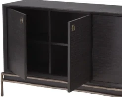Casa Padrino Luxus Sideboard Anthrazitgrau / Bronzefarben 180 x 45 x H. 82 cm - Wohnzimmer Möbel - Hotel Möbel - Luxus Kollektion