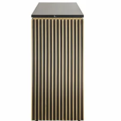 Casa Padrino Luxus Sideboard mit 3 Türen und Marmorplatte Schwarz / Gold 160 cm