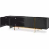 Casa Padrino Luxus Sideboard Schwarzgrau / Messing 225,5 cm - Luxus Möbel