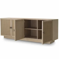 Casa Padrino Luxus Sideboard mit 4 Türen Beige / Bronze 220 cm - Luxus Möbel