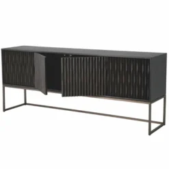 Casa Padrino Luxus Sideboard Schwarzgrau / Bronze 200 cm - Luxus Möbel