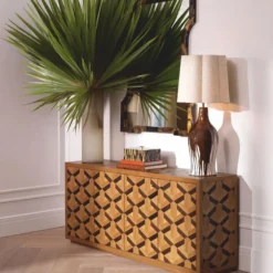 Casa Padrino Luxus Sideboard mit 4 Türen Braun 180 cm - Luxus Hotel Möbel