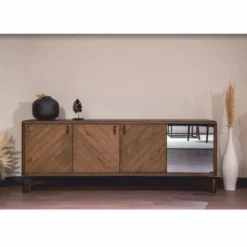 Casa Padrino Luxus Sideboard mit 4 Türen Braun 210 cm - Luxus Möbel