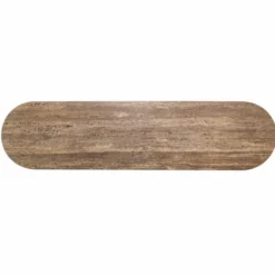 Casa Padrino Luxus Sideboard mit 2 Türen und Travertinplatte Dunkelbraun / Braun 160 cm