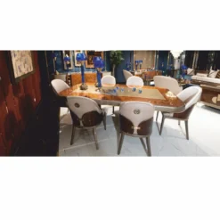 Casa Padrino Luxus Sideboard mit 4 Türen Braun / Grau / Gold 251,5 cm - Luxus Möbel
