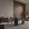 Casa Padrino Luxus Sideboard Schwarz / Dunkelbraun / Messing 220 cm - Hotel & Esszimmer Möbel