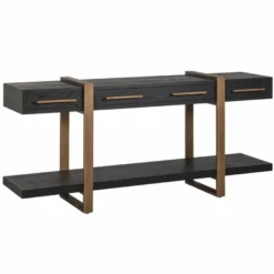 Casa Padrino Luxus Sideboard Schwarz / Antik Messing 180 cm - Luxus Möbel