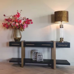 Casa Padrino Luxus Sideboard Schwarz / Antik Messing 180 cm - Luxus Möbel