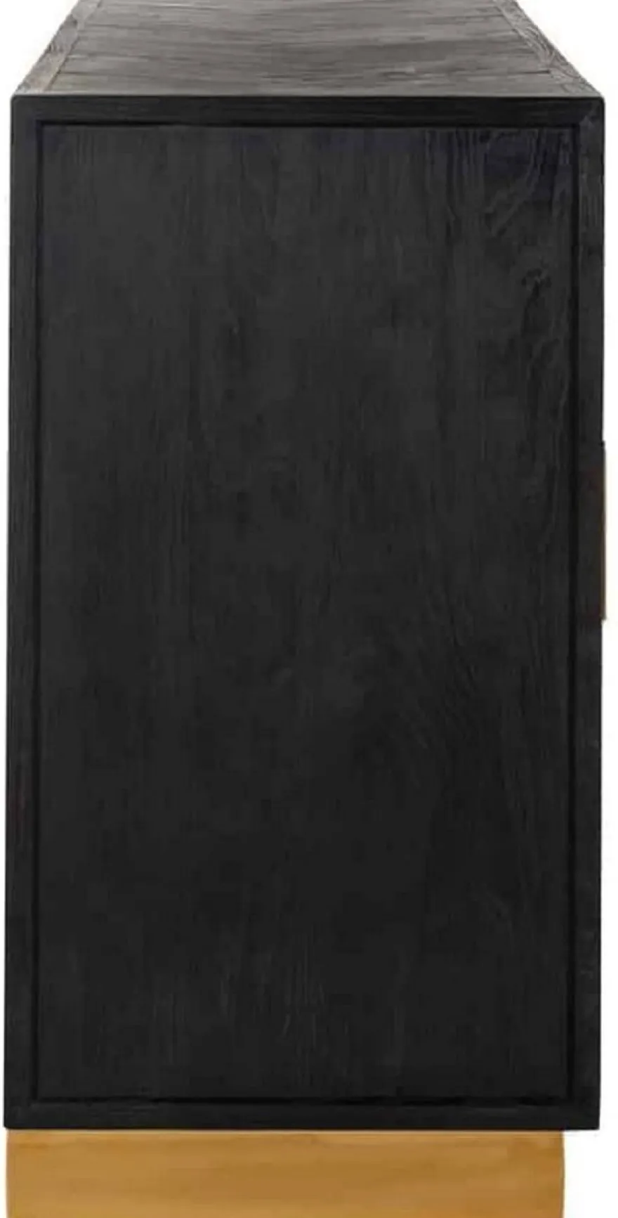 Casa Padrino Luxus Sideboard Schwarz / Gold 160 x 45 x H. 86 cm - Massivholz Schrank mit 4 Türen - Wohnzimmer Möbel - Hotel Möbel - Luxus Kollektion