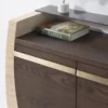 Casa Padrino Luxus Sideboard mit 4 Türen und rundem Wandspiegel - Luxus Möbel