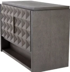 Casa Padrino Luxus Sideboard Mokkafarben / Bronze 115 x 56 x H. 83 cm - Massivholz Schrank mit 2 Türen und 3D Effekt in den Fronten - Luxus Möbel