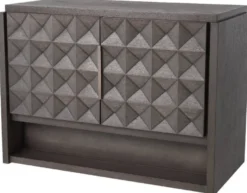 Casa Padrino Luxus Sideboard Mokkafarben / Bronze 115 x 56 x H. 83 cm - Massivholz Schrank mit 2 Türen und 3D Effekt in den Fronten - Luxus Möbel