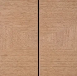 Casa Padrino Luxus Sideboard Naturfarben / Messing 180 x 50 x H. 80,5 cm - Eichenfurnier Schrank mit 4 Türen - Luxus Möbel - Hotel Möbel - Luxus Einrichtung