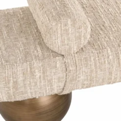 Casa Padrino Luxus Sitzbank Beige / Braun 148 cm - Luxus Hotel Möbel