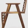 Casa Padrino Luxus Sitzbank Braun 86 x 58 x H. 81 cm - Massivholz Bank mit Armlehnen - Garten Terrassen Gastronomie Möbel