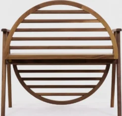 Casa Padrino Luxus Sitzbank Braun 86 x 58 x H. 81 cm - Massivholz Bank mit Armlehnen - Garten Terrassen Gastronomie Möbel