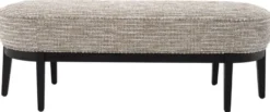 Casa Padrino Luxus Sitzbank Beige / Schwarz 132 x 45 x H. 47 cm - Gepolsterte Wohnzimmer Bank - Wohnzimmer Möbel - Hotel Möbel - Luxus Kollektion