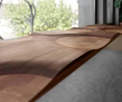 Casa Padrino Luxus Sitzbank Braun / Naturfarben 200 cm - Made in Italy