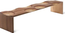 Casa Padrino Luxus Sitzbank Braun / Naturfarben 200 cm - Made in Italy