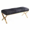Casa Padrino Luxus Sitzbank Dunkelblau / Gold 120 cm - Luxus Möbel
