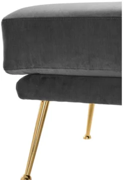 Casa Padrino Luxus Sitzbank Grau / Messingfarben 125 x 58 x H. 45 cm - Designermöbel