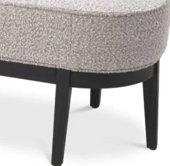 Casa Padrino Luxus Sitzbank Grau / Schwarz 132 x 45 x H. 47 cm - Gepolsterte Wohnzimmer Bank - Wohnzimmer Möbel - Hotel Möbel - Luxus Kollektion