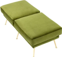 Casa Padrino Luxus Sitzbank Grün / Messingfarben 125 x 58 x H. 45 cm - Luxus Möbel