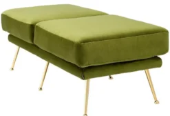 Casa Padrino Luxus Sitzbank Grün / Messingfarben 125 x 58 x H. 45 cm - Luxus Möbel