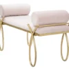 Casa Padrino Luxus Sitzbank Rosa / Gold 112,5 cm - Luxus Interior