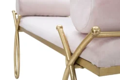 Casa Padrino Luxus Sitzbank Rosa / Gold 112,5 cm - Luxus Interior