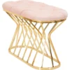 Casa Padrino Luxus Sitzbank Rosa / Gold 91 cm - Luxus Interior