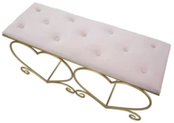 Casa Padrino Luxus Sitzbank Rosa / Gold 105 cm - Wohnzimmer & Schlafzimmer Möbel