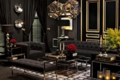 Casa Padrino Luxus Sitzbank Schwarz 129 x 50 x H. 58 cm - Luxus Kollektion