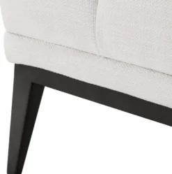 Casa Padrino Luxus Sitzbank Weiß / Schwarz 124 x 53 x H. 44 cm - Gepolsterte Bank mit Edelstahl Beinen - Wohnzimmer Möbel