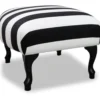 Casa Padrino Luxus Sitzhocker Schwarz / Weiß Streifen / Schwarz - Designer Stil Hocker - Möbel