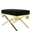 Casa Padrino Luxus Sitz Hocker Gold Finish 73 x 41 x H. 45 cm - Vitage Art Deco Möbel