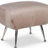 Casa Padrino Luxus Sitzhocker Champagnerfarben / Silber 57 x 45 x H. 46 cm - Samt Hocker mit Edelstahl Beinen - Luxus Möbel