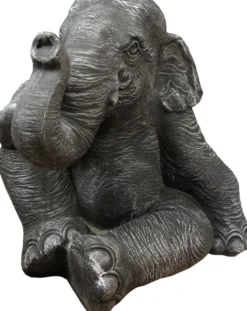 Casa Padrino Luxus Skulptur Elefant Dunkelgrau 55 x 53 x H. 53 cm - Limited Edition